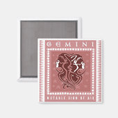 Zodiac Gemini Magnet (Vorderseite/Rückseite)