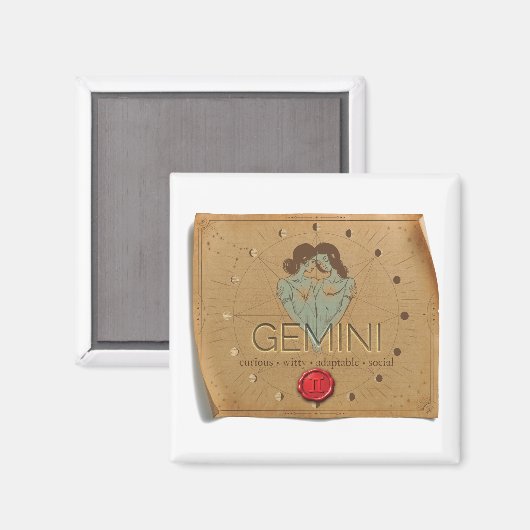 ZODIAC - Gemini - Magnet (Vorderseite/Rückseite)