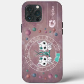 Zodiac Gemini Niedlich Cat Wheel Planet Astrologie Case-Mate iPhone Hülle (Rückseite)