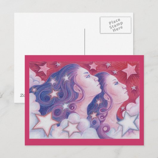Zodiac Gemini Postkarte (Vorne/Hinten)