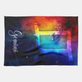 Zodiac : Gemini Rainbow Space Geschirrtuch (Horizontal)