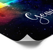 Zodiac : Gemini Rainbow Space Poster (Ecke)