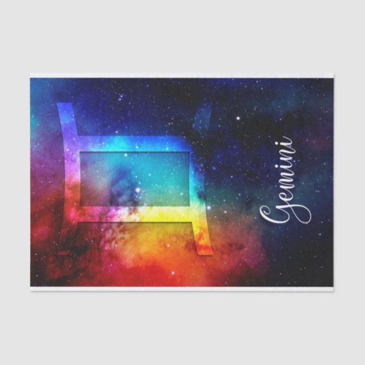 Zodiac : Gemini Rainbow Space Seidenpapier (Vorderseite)