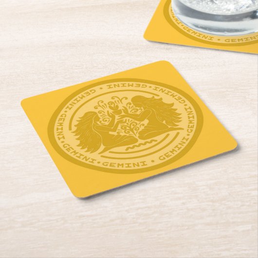 Zodiac Gemini Rechteckiger Pappuntersetzer (angewinkelt)