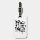 Zodiac - Gemini - Schwarz - Weiß Gepäckanhänger (Vorderseite vertikal)