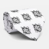 Zodiac - Gemini - Schwarz - Weiß Krawatte (Gerollt)