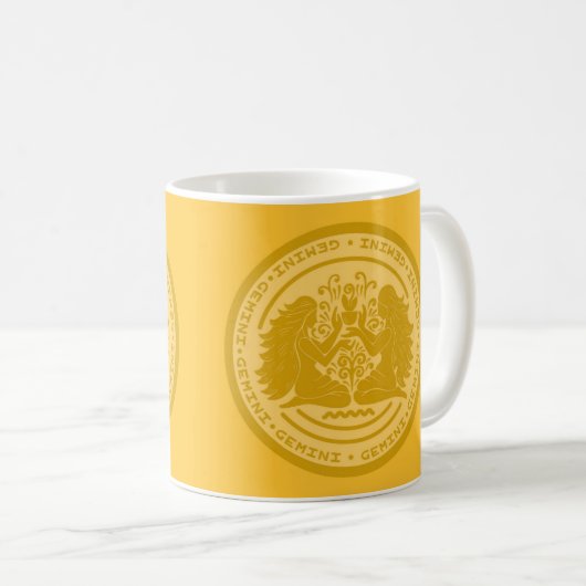 Zodiac Gemini Symbol Tasse (VorderseiteRechts)