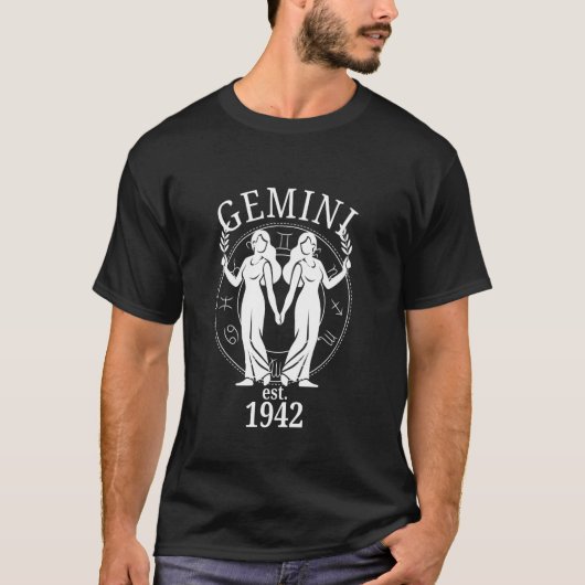 Zodiac Gemini Twins Born in 1942 T-Shirt (Vorderseite)