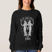 Zodiac Gemini Twins Geboren 1965 Sweatshirt (Vorderseite)