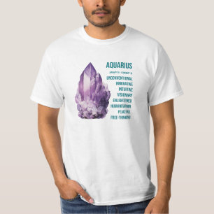 Zodiac Gemstones: Aquarius, Amethyst T-Shirt