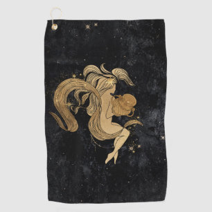 Zodiac Goddess Cosmic Gold Aquarius Astrologie Golfhandtuch