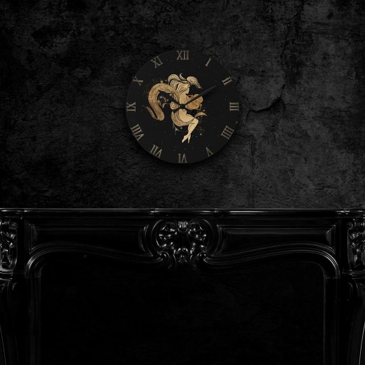 Zodiac Goddess | Cosmic Gold Aquarius Astrologie Runde Wanduhr