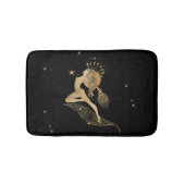 Zodiac Goddess | Cosmic Gold Aries Astrologie Badematte (Vorderseite)