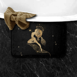 Zodiac Goddess Cosmic Gold Aries Astrologie Badematte
