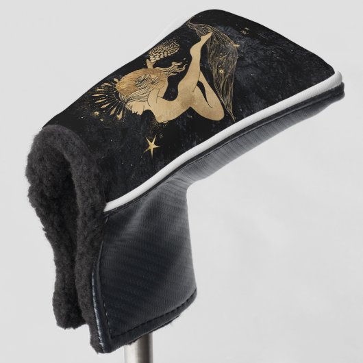 Zodiac Goddess | Cosmic Gold Aries Astrologie Golf Headcover (3/4 Vorderseite)