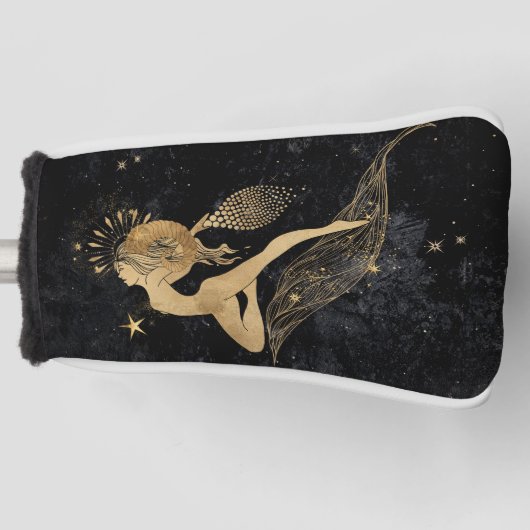 Zodiac Goddess | Cosmic Gold Aries Astrologie Golf Headcover (Vorderseite)