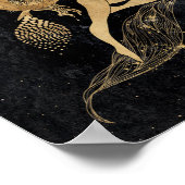 Zodiac Goddess | Cosmic Gold Aries Astrologie Poster (Ecke)