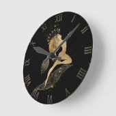 Zodiac Goddess | Cosmic Gold Aries Astrologie Runde Wanduhr (Winkel)