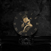 Zodiac Goddess | Cosmic Gold Aries Astrologie Runde Wanduhr