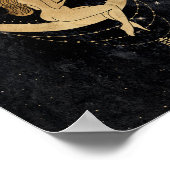 Zodiac Goddess | Cosmic Gold Cancer Astrologie Poster (Ecke)