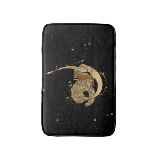Zodiac Goddess | Cosmic Gold Capricorn Astrologie Badematte (Vorderseite Vertikal)