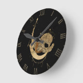 Zodiac Goddess | Cosmic Gold Capricorn Astrologie Runde Wanduhr (Winkel)