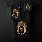 Zodiac Goddess | Cosmic Gold Gemini Astrologie Badhandtuch Set