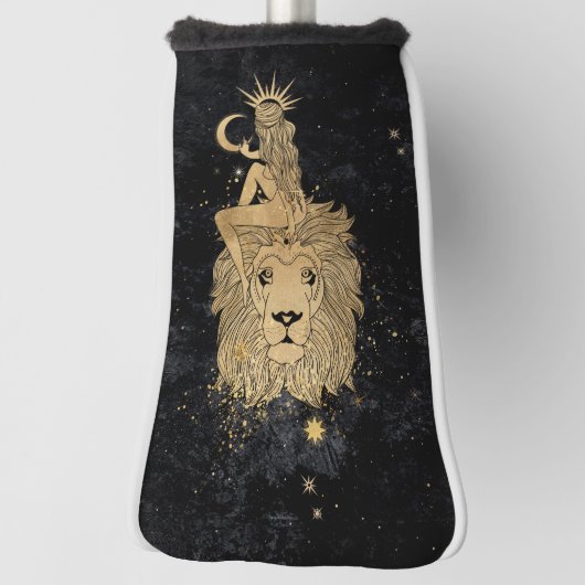 Zodiac Goddess | Cosmic Gold Leo Astrologie Golf Headcover (Rotieren 90)
