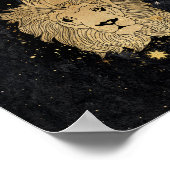 Zodiac Goddess | Cosmic Gold Leo Astrologie Poster (Ecke)
