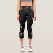 Zodiac Goddess | Cosmic Gold Libra Astrologie Capri Leggings (Vorderseite)