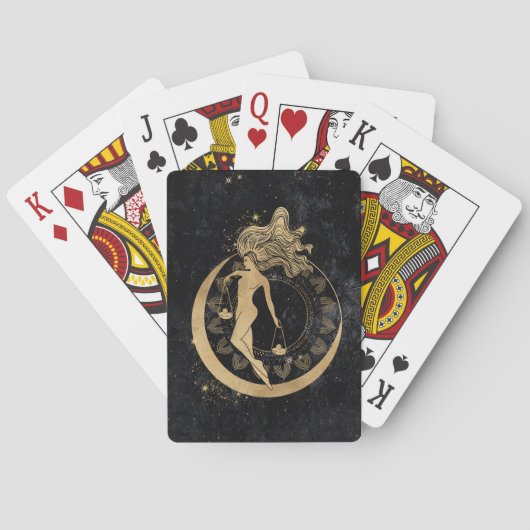 Zodiac Goddess | Cosmic Gold Libra Astrologie Spielkarten (Rückseite)