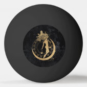 Zodiac Goddess | Cosmic Gold Libra Astrologie Tischtennisball (Rückseite)