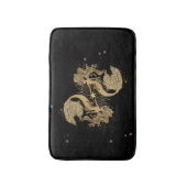 Zodiac Goddess | Cosmic Gold Pisces Astrologie Badematte (Vorderseite Vertikal)