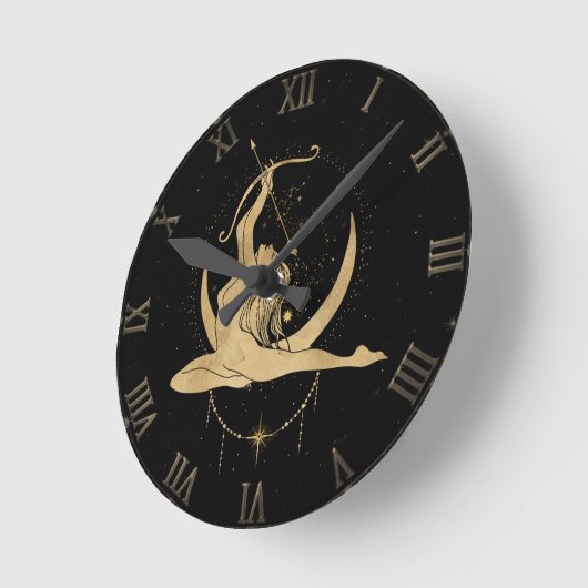 Zodiac Goddess | Cosmic Gold Sagittarius Astrology Runde Wanduhr (Winkel)