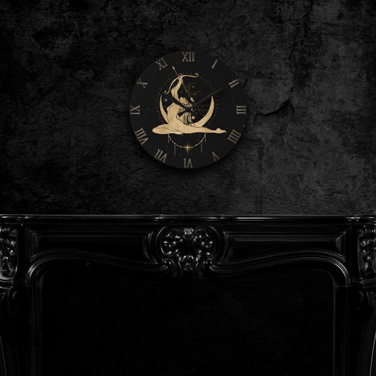 Zodiac Goddess | Cosmic Gold Sagittarius Astrology Runde Wanduhr