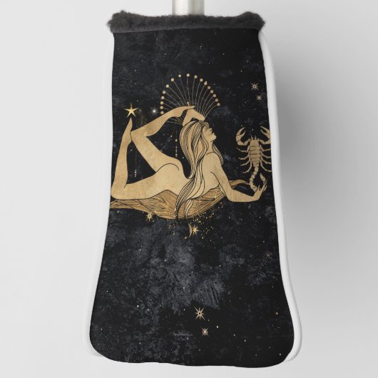 Zodiac Goddess | Cosmic Gold Scorpio Astrologie Golf Headcover (Rotieren 90)