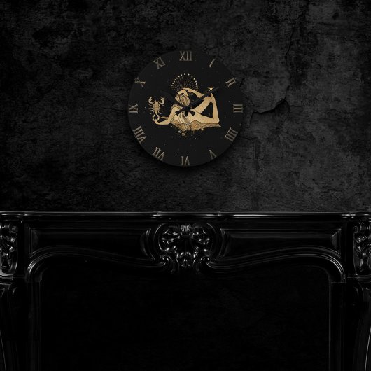 Zodiac Goddess | Cosmic Gold Scorpio Astrologie Runde Wanduhr