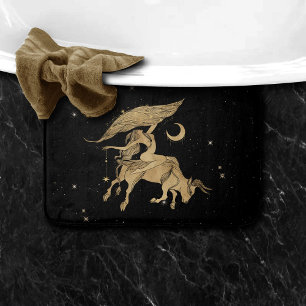 Zodiac Goddess Cosmic Gold Taurus Astrologie Badematte