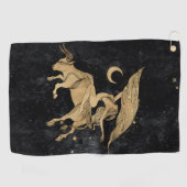 Zodiac Goddess | Cosmic Gold Taurus Astrologie Golfhandtuch (Horizontal)