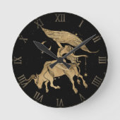 Zodiac Goddess | Cosmic Gold Taurus Astrologie Runde Wanduhr (Vorderseite)