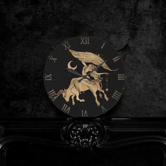 Zodiac Goddess | Cosmic Gold Taurus Astrologie Runde Wanduhr
