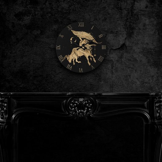 Zodiac Goddess | Cosmic Gold Taurus Astrologie Runde Wanduhr