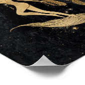 Zodiac Goddess | Cosmic Gold Virgo Astrologie Poster (Ecke)