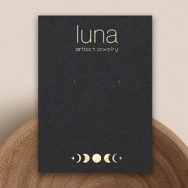 Zodiac Gold Moon Boho Erring Juwelier Display Visitenkarte
