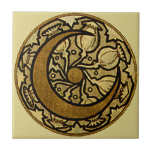 Zodiac Halbmond Mucha Fliese