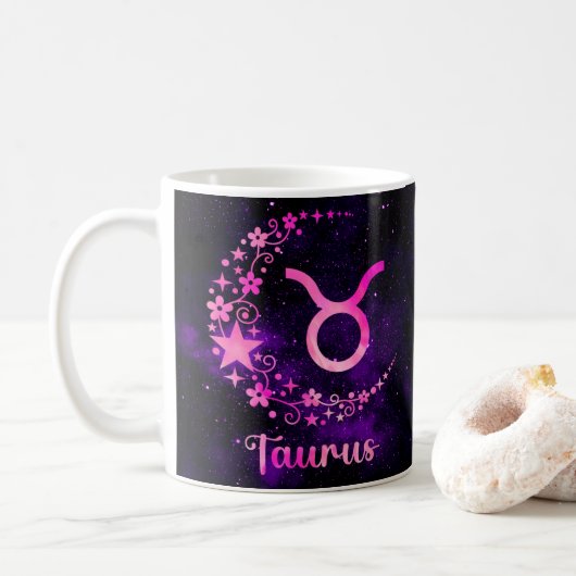 Zodiac Horoscope Taurus Design Coffee Tasse Cup (Mit Donut)