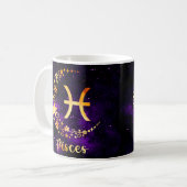 Zodiac Horoskop Pisces Design Coffee Tasse Cup (Vorderseite Links)