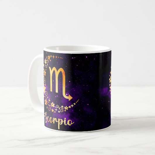 Zodiac Horoskop Scorpio Design Coffee Tasse Cup (Vorderseite Links)