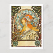 Zodiac Illustration Alphonse Mucha Postkarte (Vorderseite)