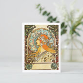 Zodiac Illustration Alphonse Mucha Postkarte (Stehend Vorderseite)